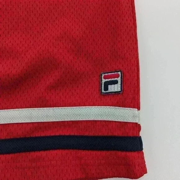 Fila boys size small red mesh throwback jersey style short sleeve shirt - Picture 5 of 9